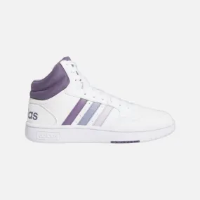 Adidas Hoops 3.0 Mid Women's Basketball Shoes -Cloud White/Silver Dawn/Silver Violet