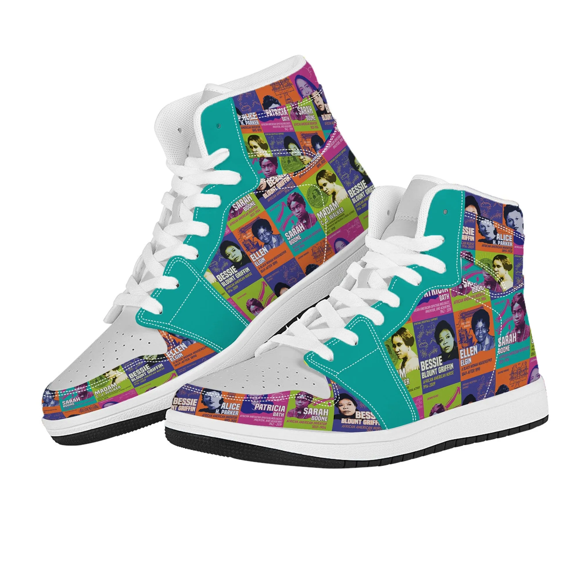 African Women Inventors High Top Sneakers