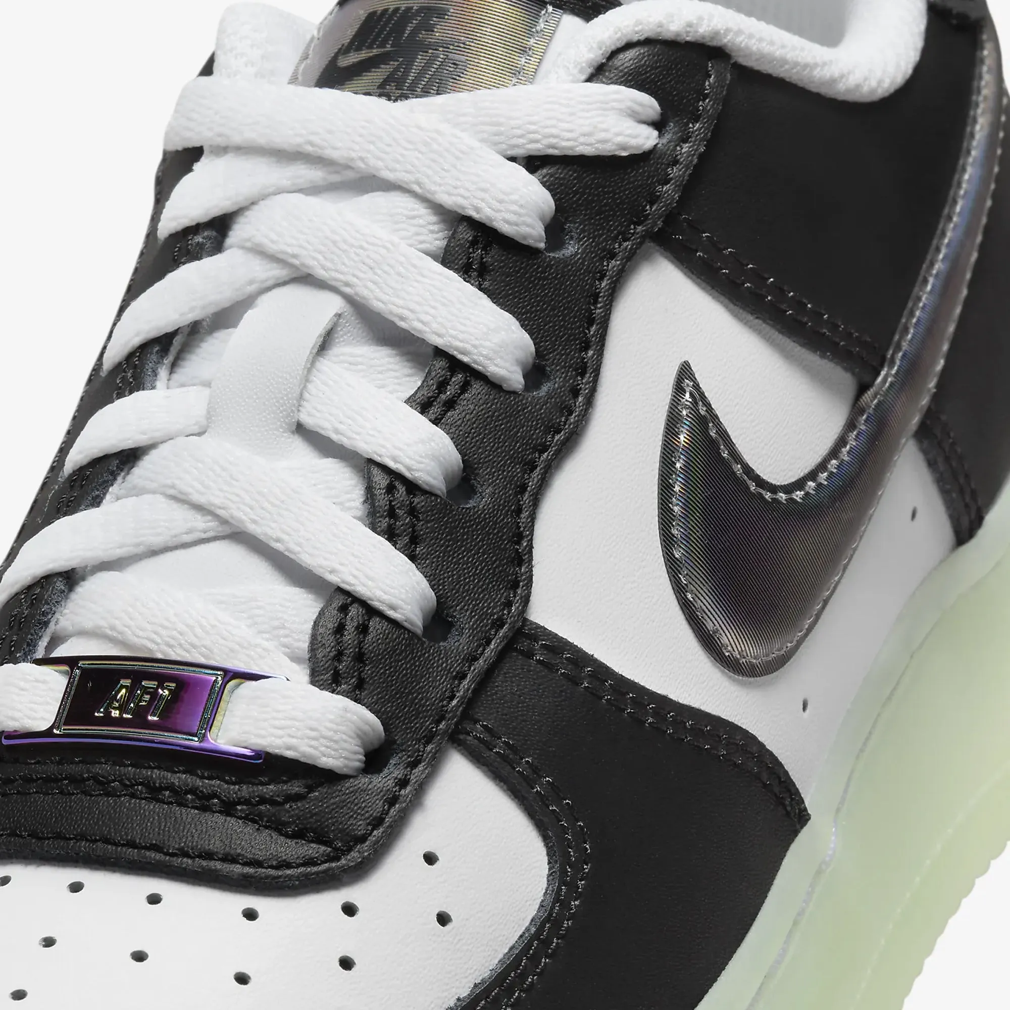 AIR FORCE 1 LV8 (GS) 'WHITE/BLACK-VAPOR GREEN'