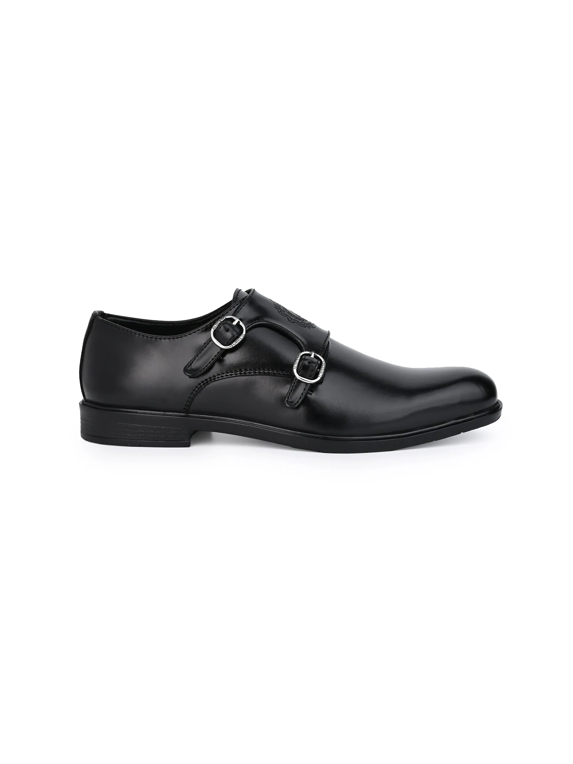 Alberto Torresi Men's Toro Black Double Monk Straps