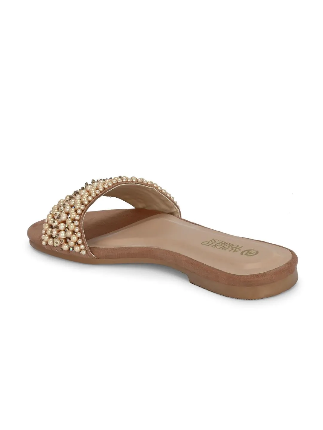 Alberto Torresi Synthetic Beige Flat Sandals for women