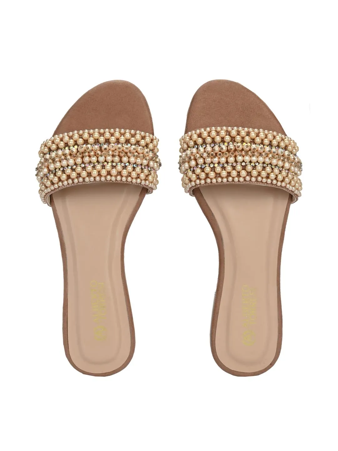 Alberto Torresi Synthetic Beige Flat Sandals for women