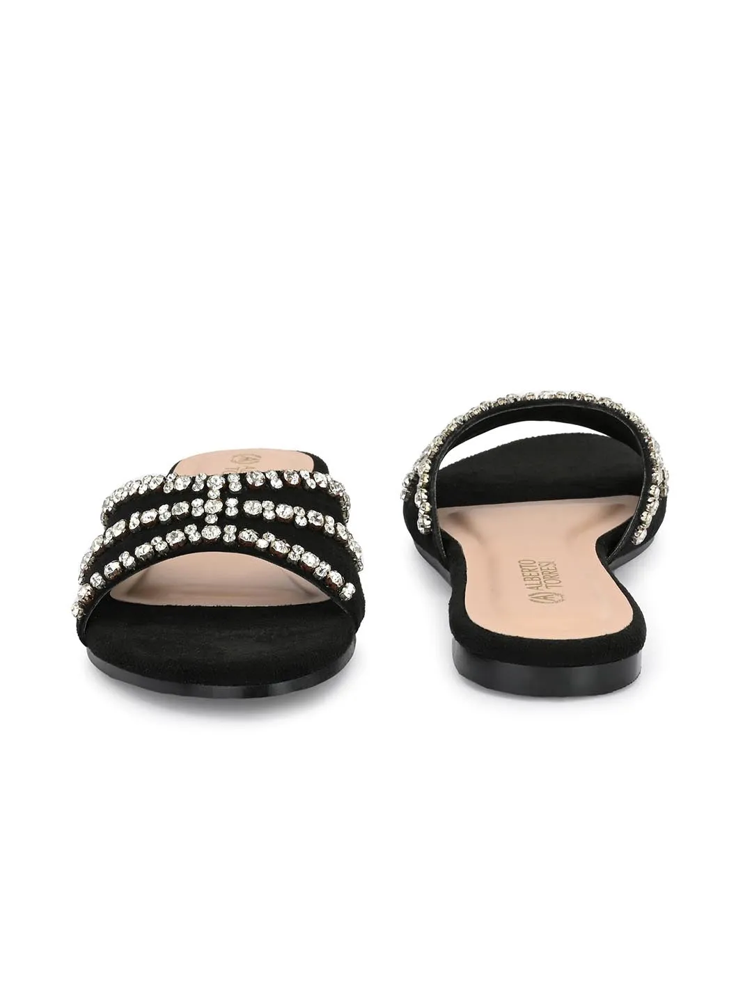 Alberto Torresi Synthetic Black Flat Sandals for women