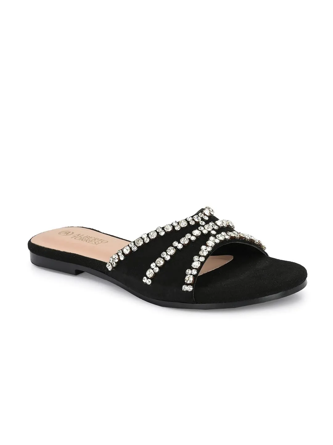 Alberto Torresi Synthetic Black Flat Sandals for women