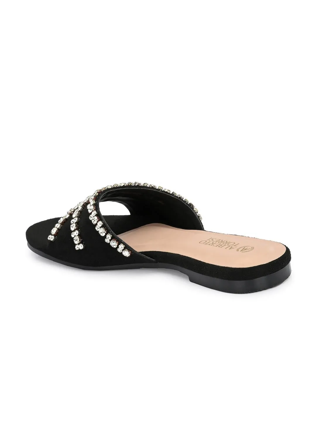 Alberto Torresi Synthetic Black Flat Sandals for women