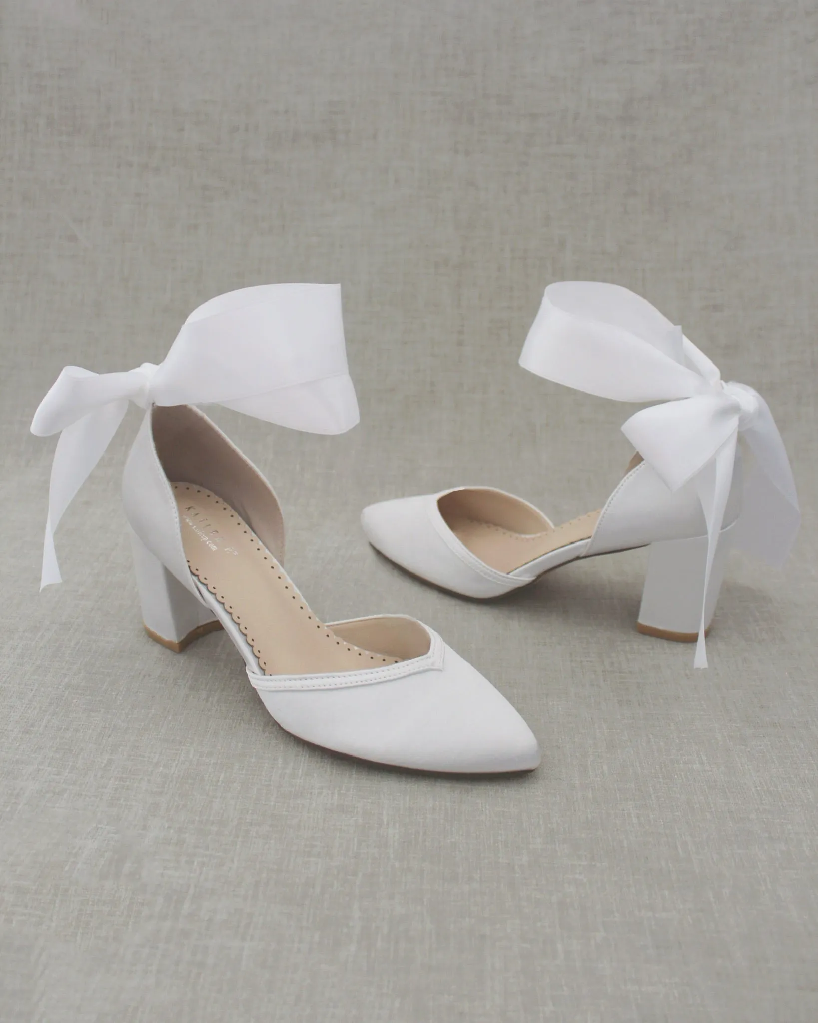 Ankle Wrap Tie Wedding Block Heels