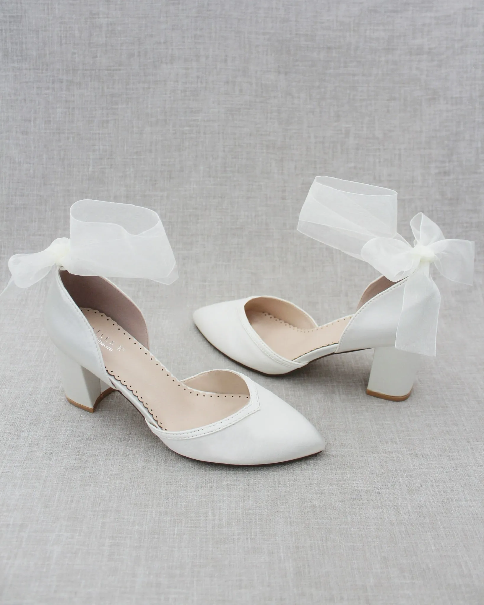 Ankle Wrap Tie Wedding Block Heels