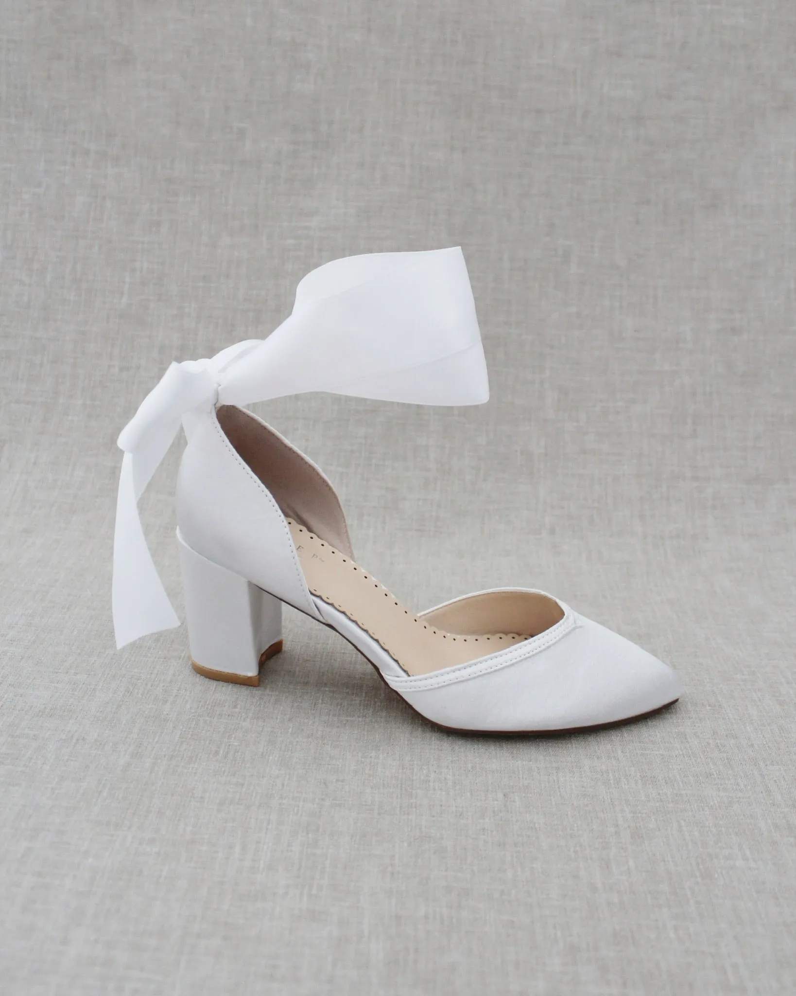 Ankle Wrap Tie Wedding Block Heels