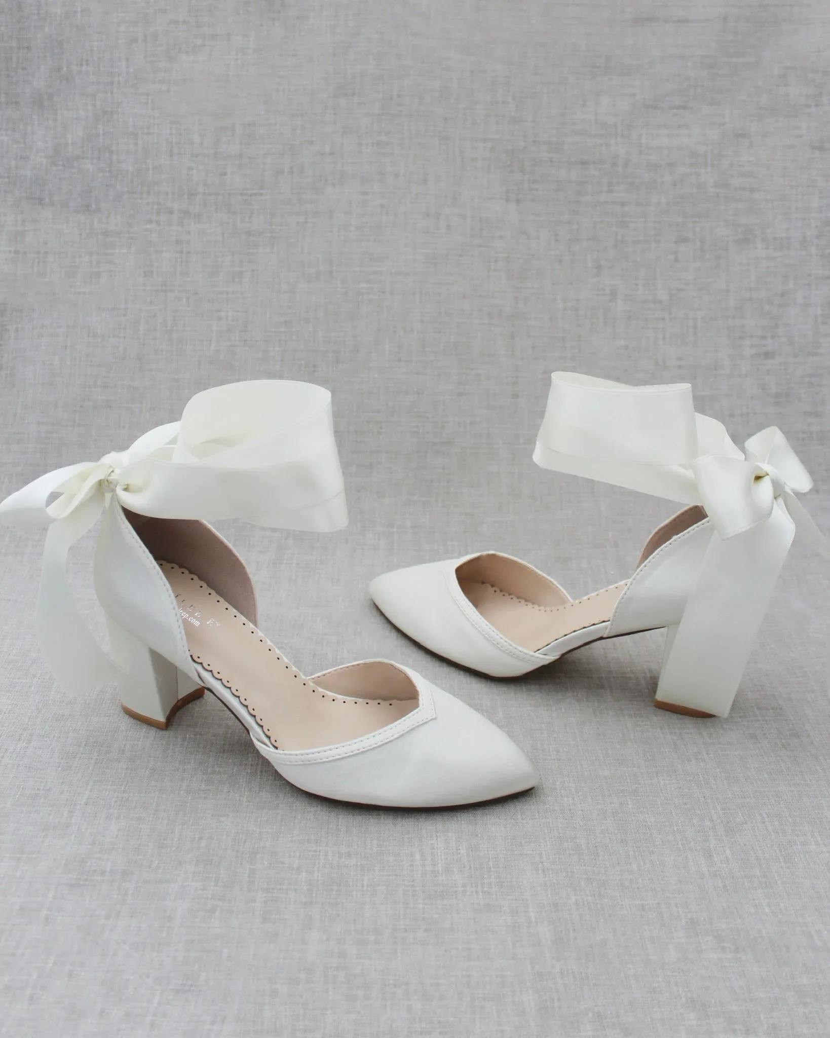 Ankle Wrap Tie Wedding Block Heels