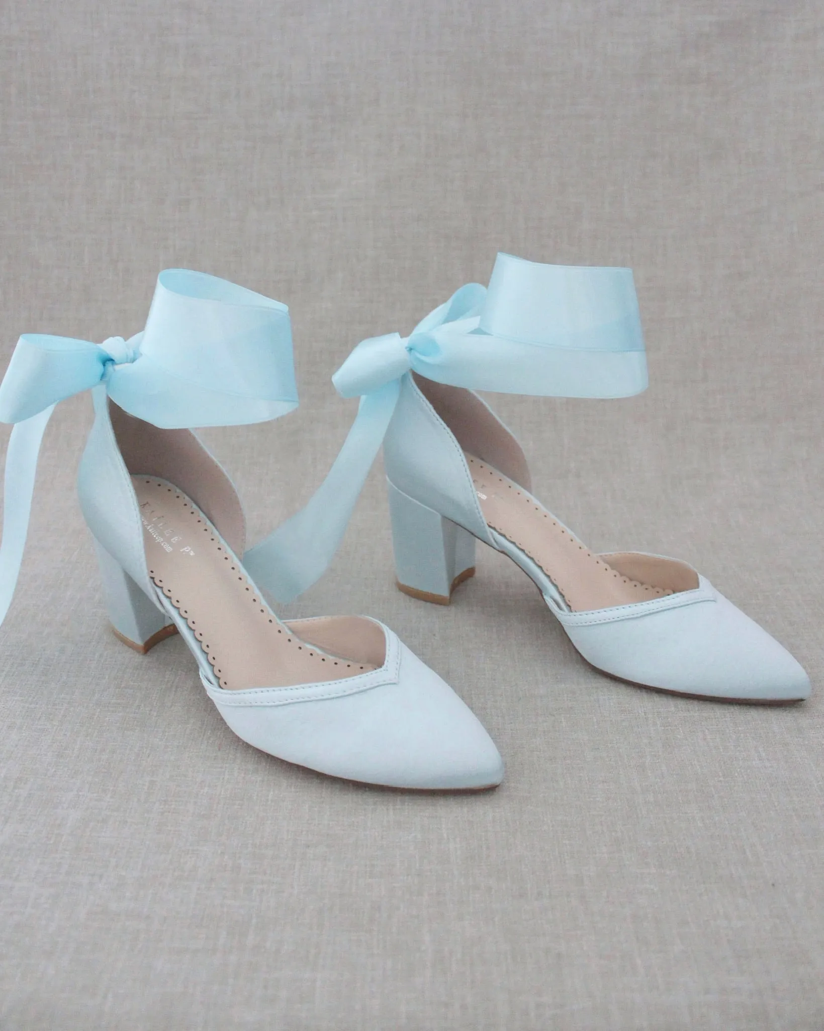 Ankle Wrap Tie Wedding Block Heels