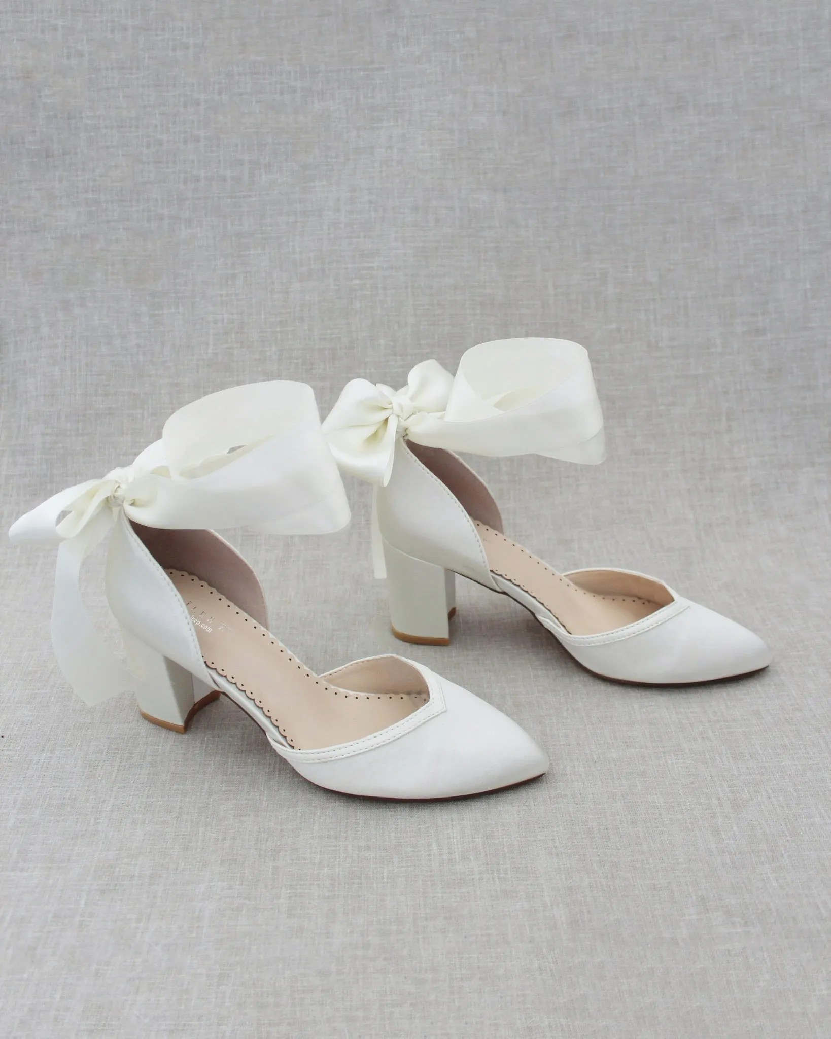 Ankle Wrap Tie Wedding Block Heels