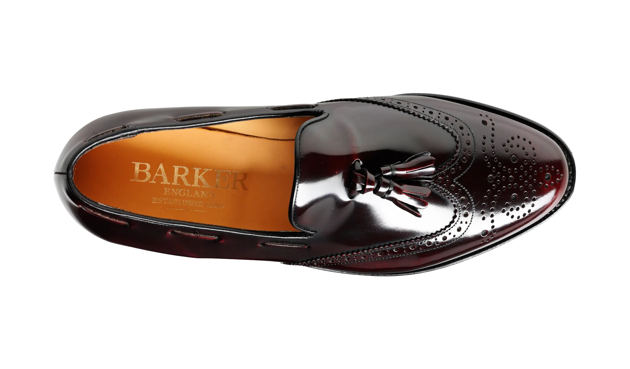 Barker Clive  Classic Wing Cap Loafer -Hi Shine Burgundy