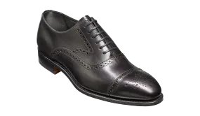 Barker Lerwick Classic semi brogue Oxford Shoe - Black Calf