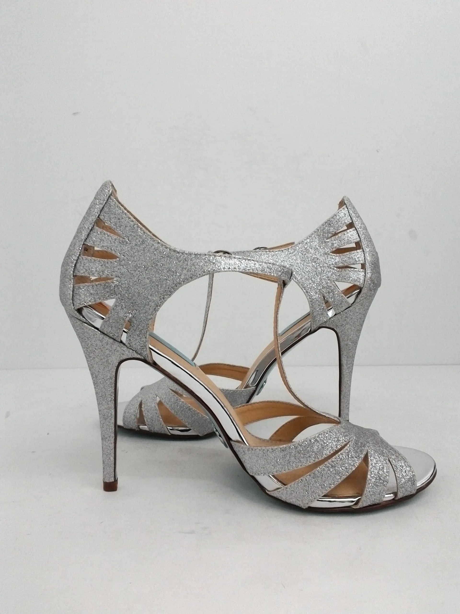 Betsey Johnson Women's Stiletto Silver/Grain  Size 10 M