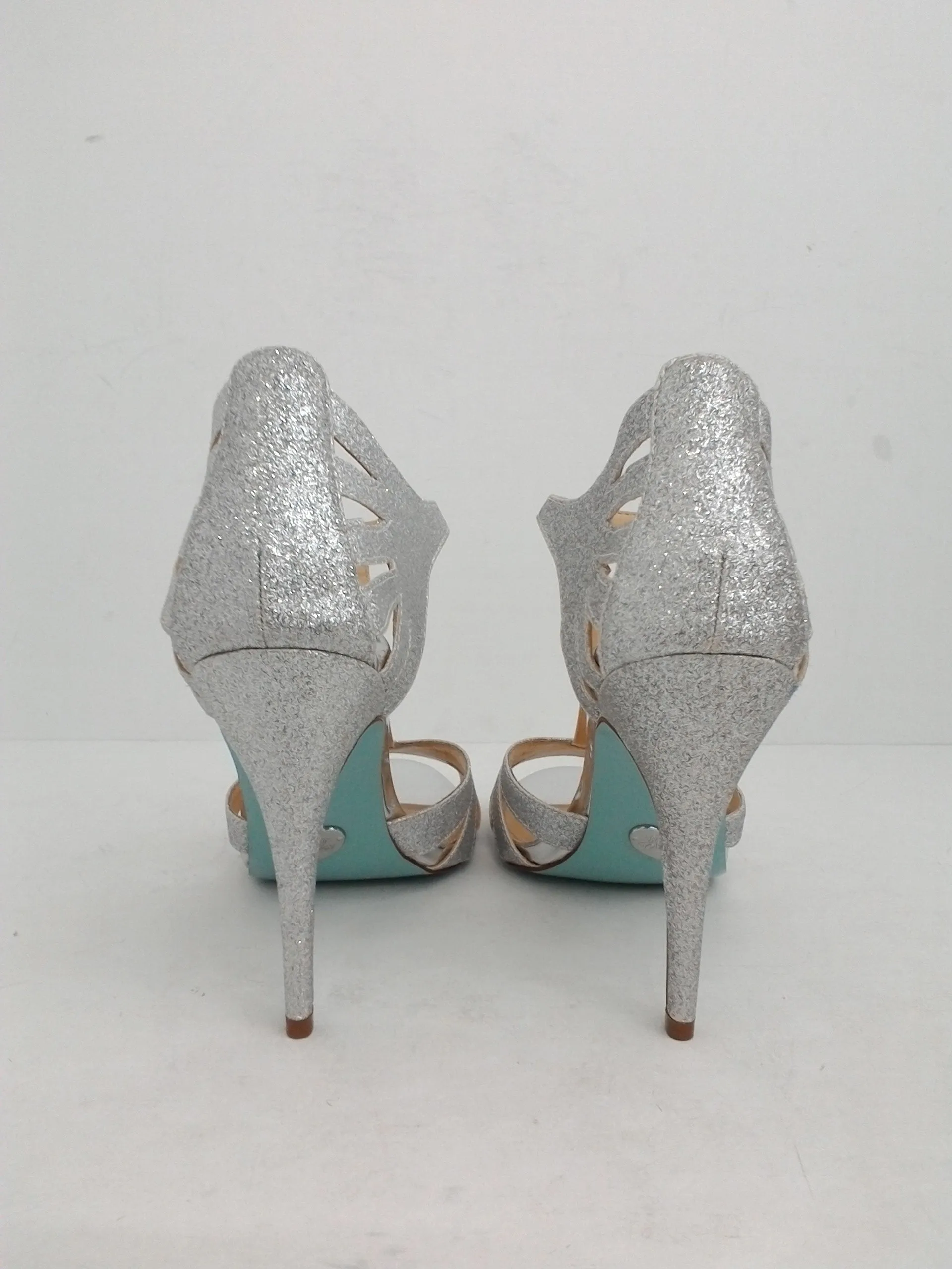 Betsey Johnson Women's Stiletto Silver/Grain  Size 10 M