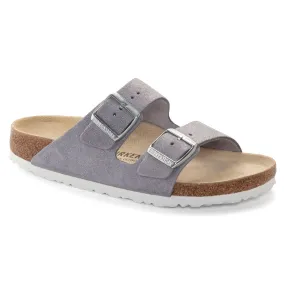 'Birkenstock USA' Women's Arizona Suede Leather Sandal - Shimmering Purple Fog