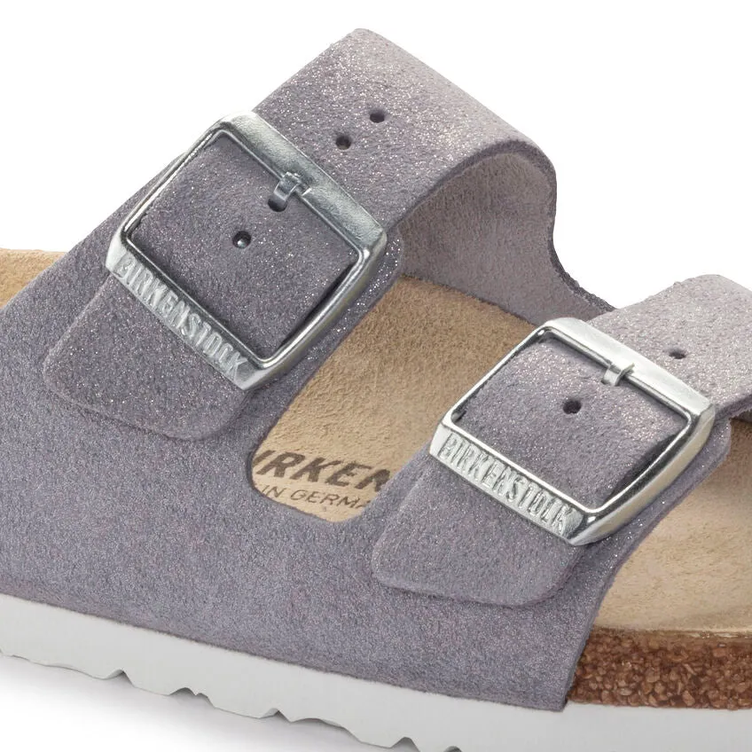 'Birkenstock USA' Women's Arizona Suede Leather Sandal - Shimmering Purple Fog