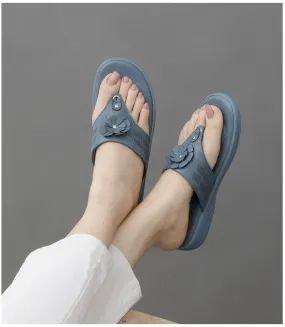 BW7206-BLUE-Women Comfort Chappal