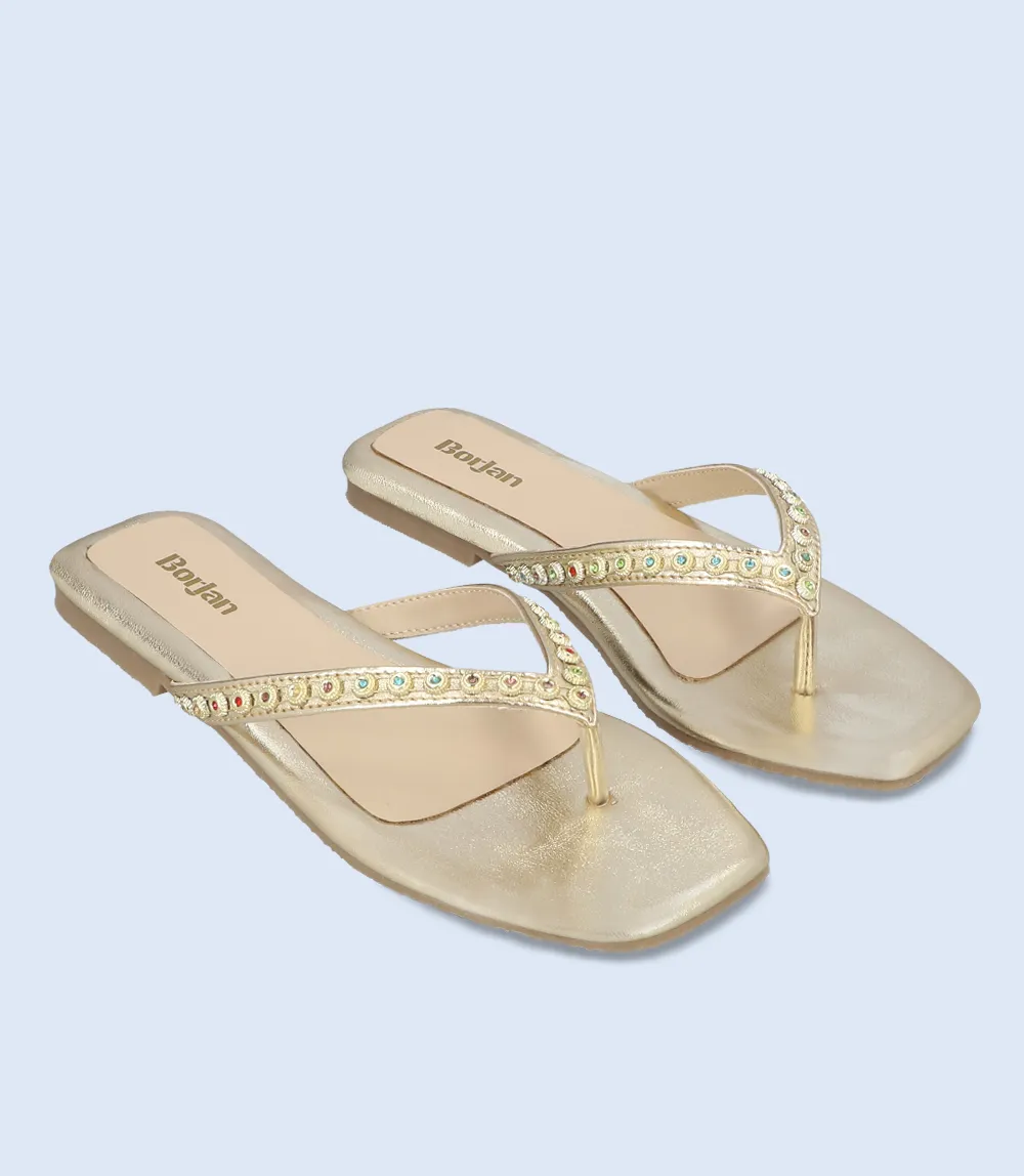 BW8040-GOLDEN-Women Casual Chappal