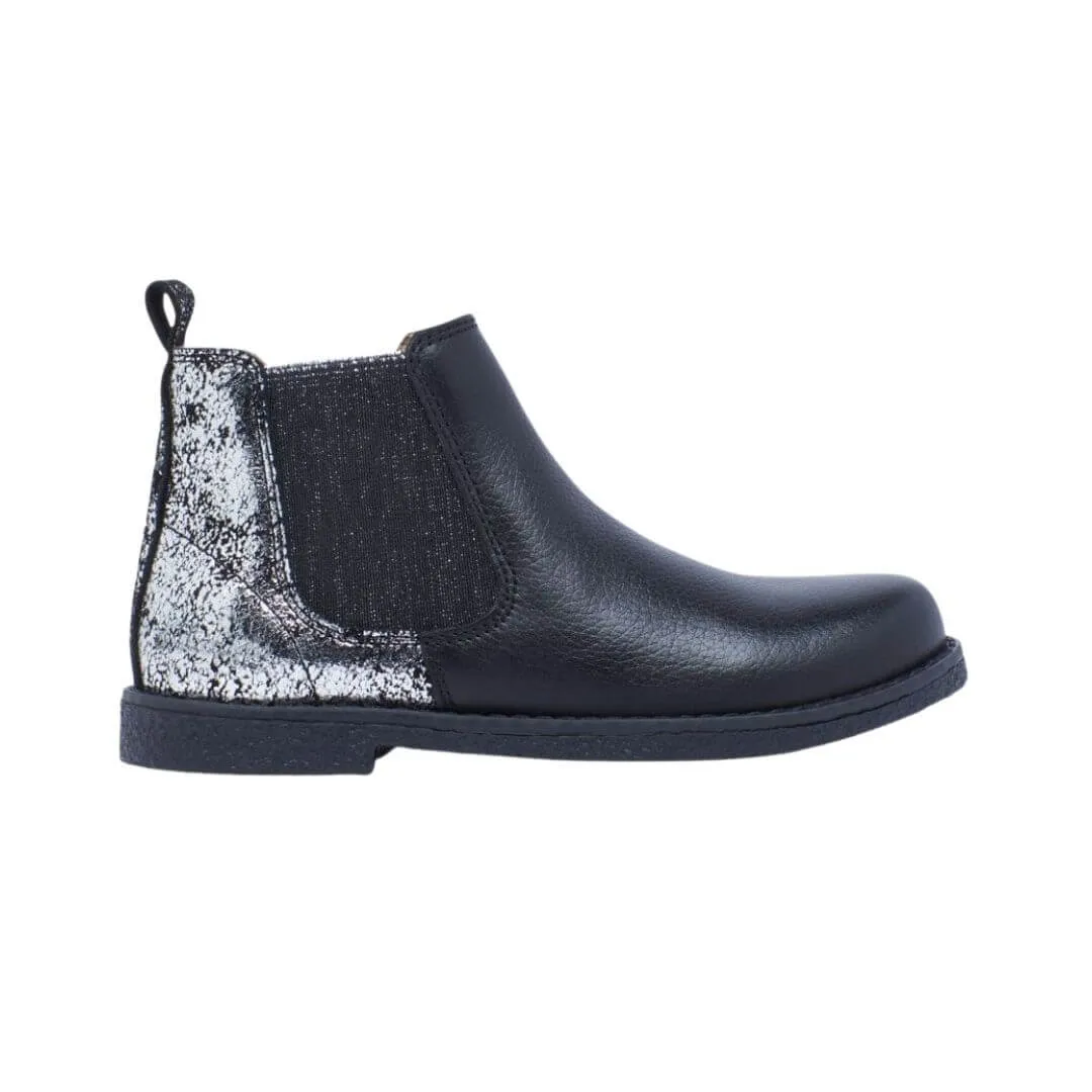 CHELSEA 2 CLARKS - BLACK/SILVER DISTRESS