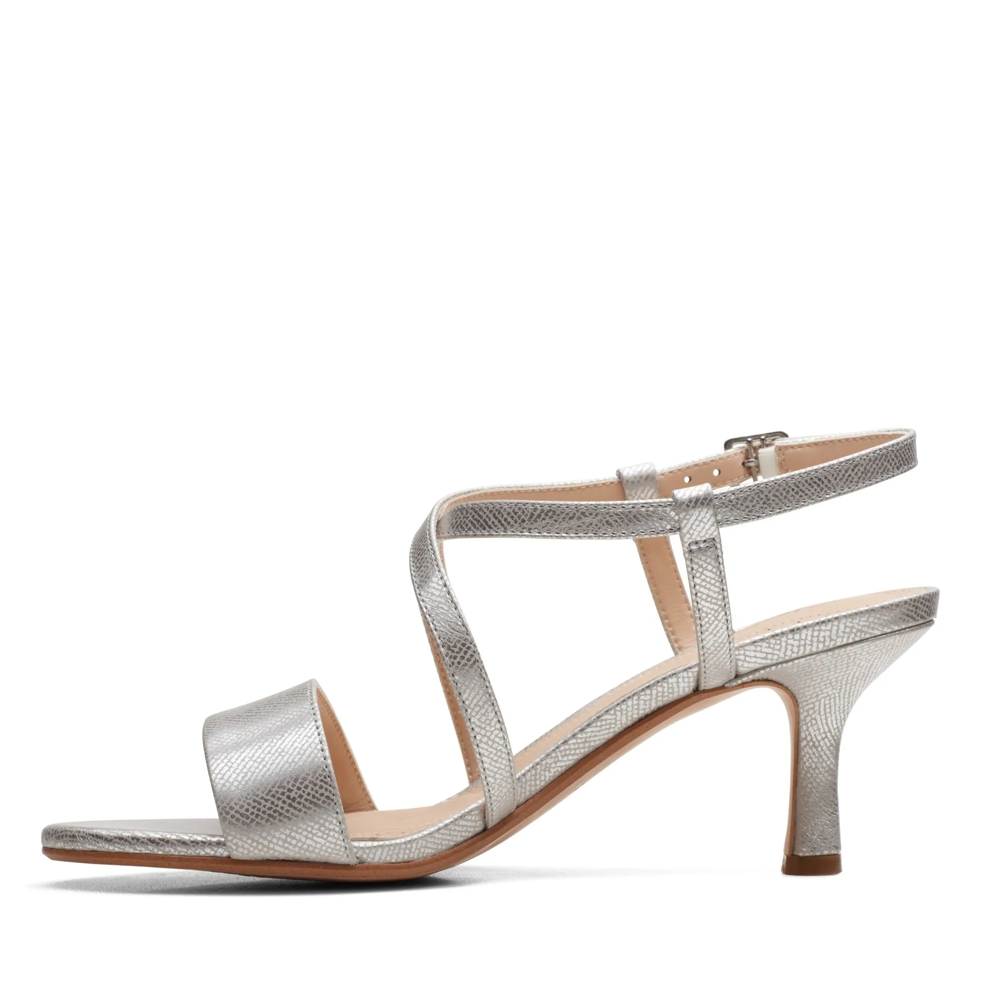 Clarks Amali Buckle Silver Metallic