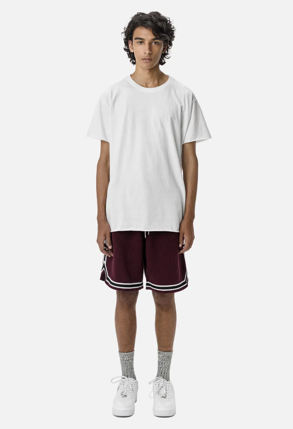 Corduroy Basketball Shorts / Burgundy