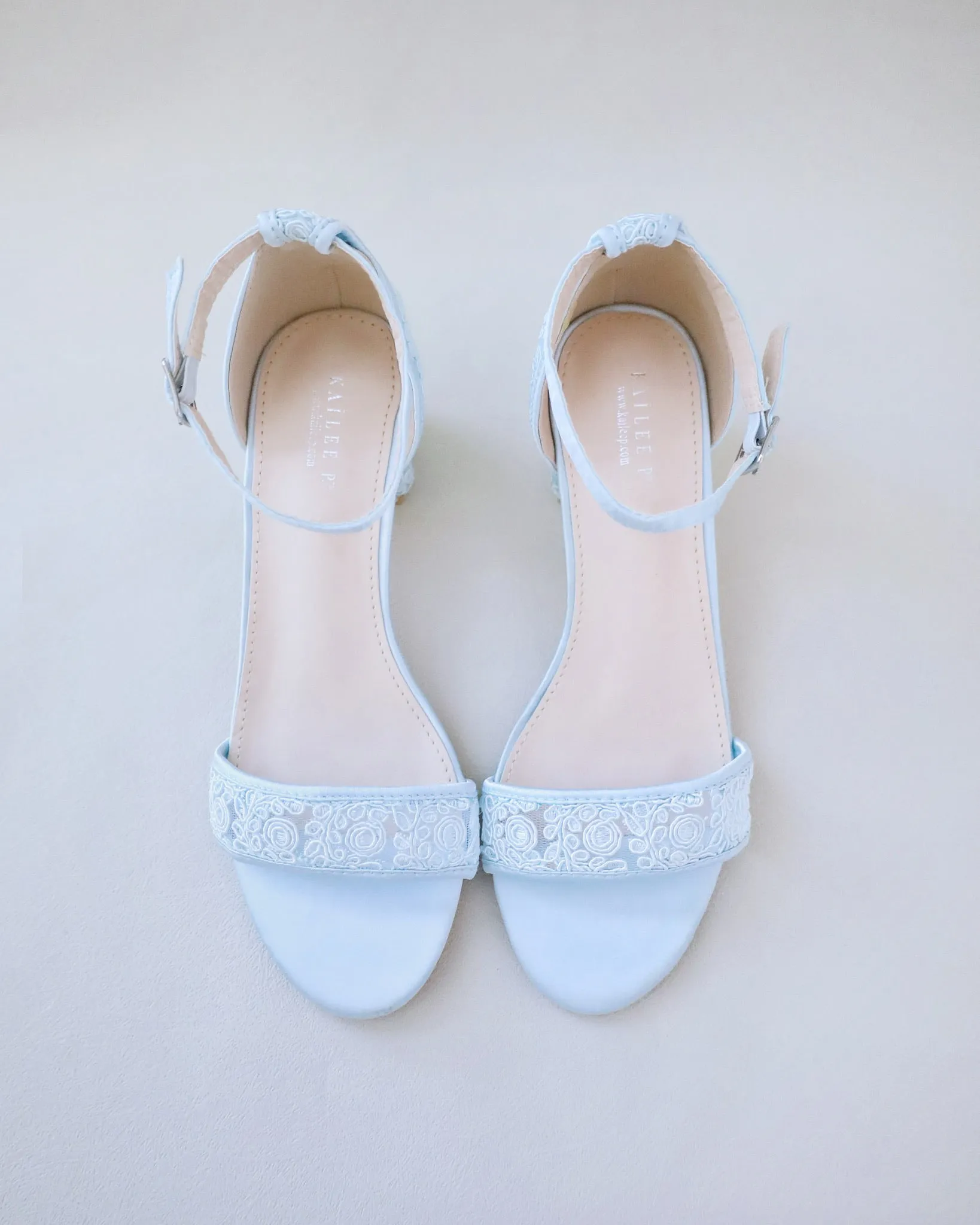 Crochet Lace Block Heel Wedding Sandals