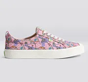 Crooked OCA Low Rose Graphic Print Canvas Sneaker Women