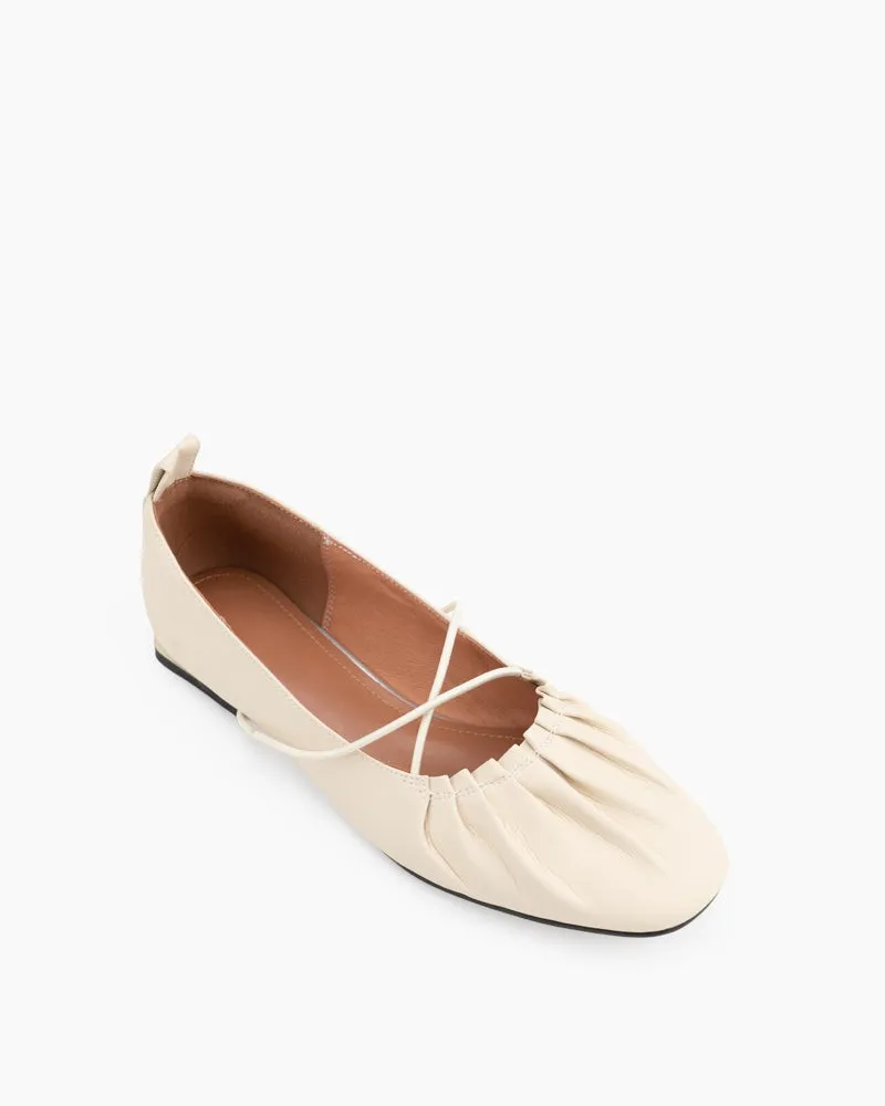 Crossover Straps Slip On Walking Ballet Flats