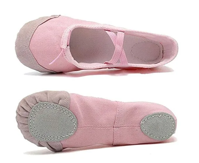 DoGeek Ballet Shoes Ballet Flats Women Ballet Pumps Slippers Pilates Shoes Yoga Shoes Dance Shoe Gymnastics Split Soft Canvas Flat for Children,Adults, Girls and Ladies Sizes