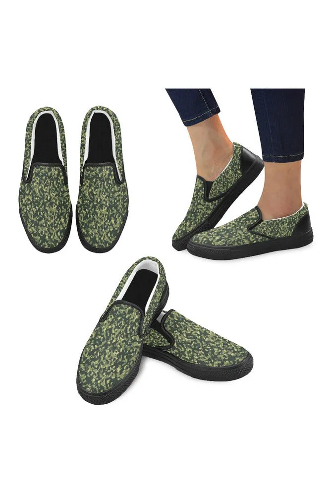 Forest Camouflage Men's Slip-on Canvas Shoes