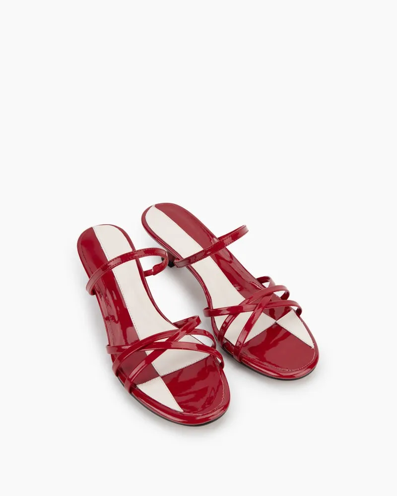 French Cross Strap Colorblock Sandals