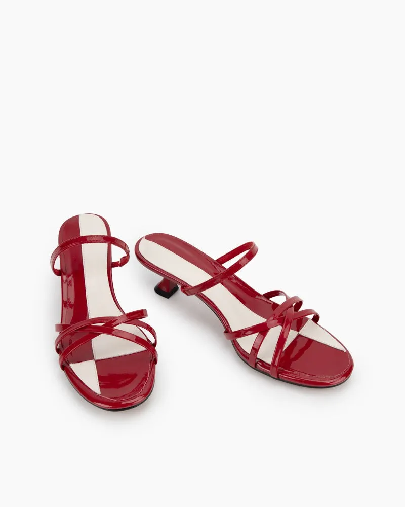 French Cross Strap Colorblock Sandals