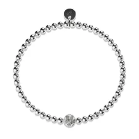 Goal | Silver | Crystal Soccer Ball Charm Bracelet