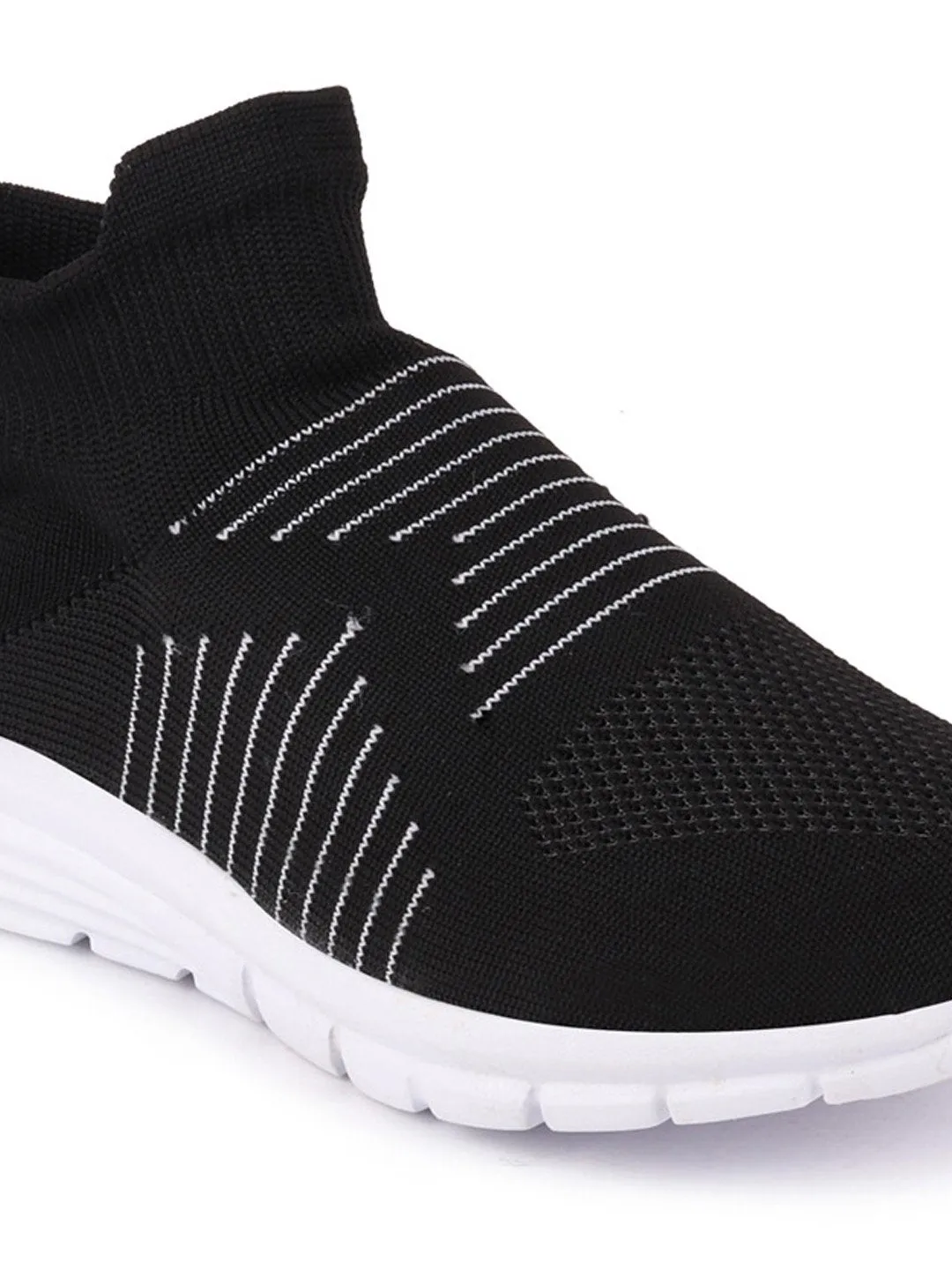 Men Black Sports Slip-On Walking Shoes