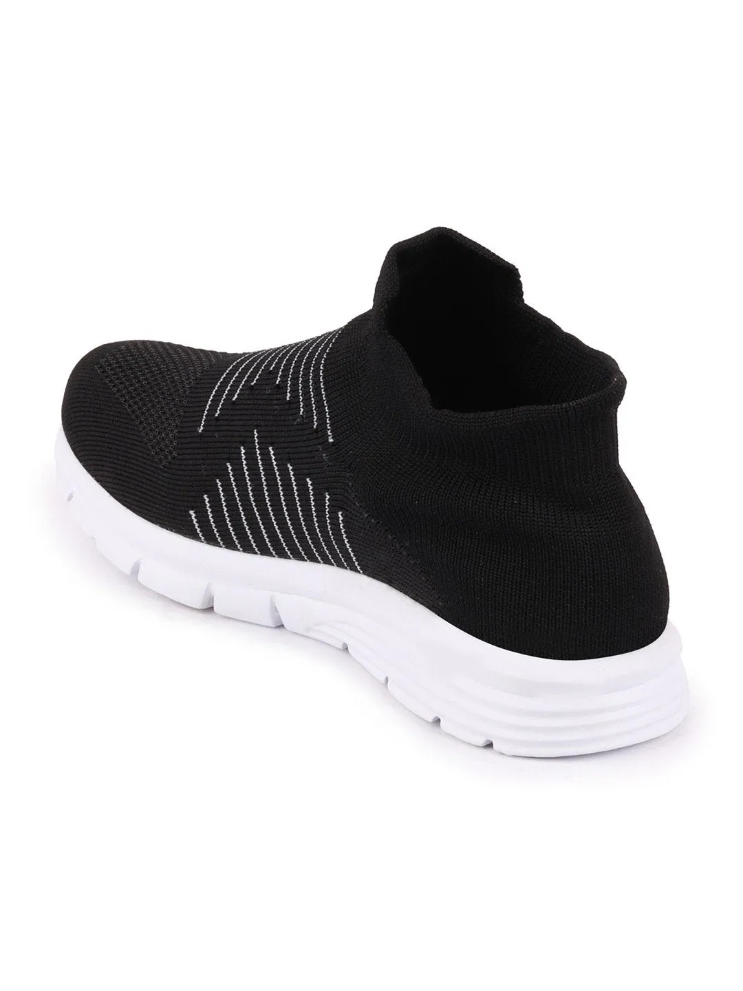 Men Black Sports Slip-On Walking Shoes