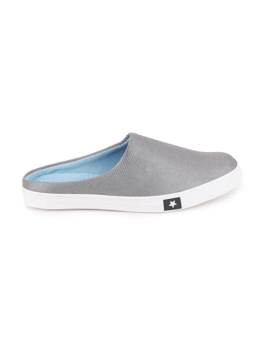 Men Grey Casual Canvas Slip-On Shoes