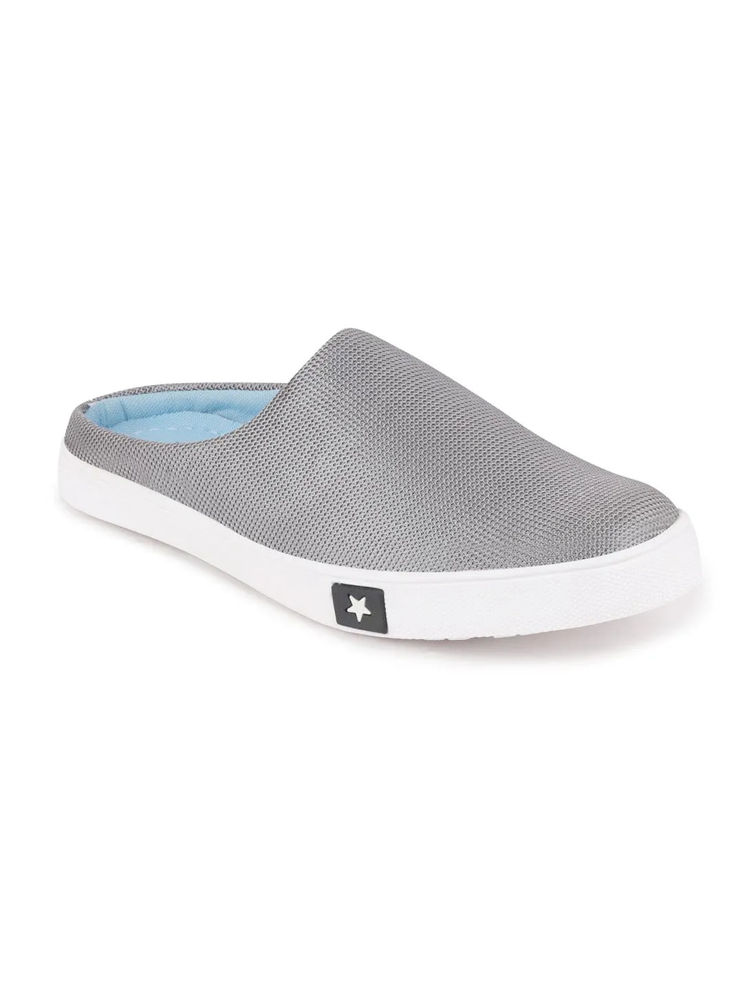 Men Grey Casual Canvas Slip-On Shoes