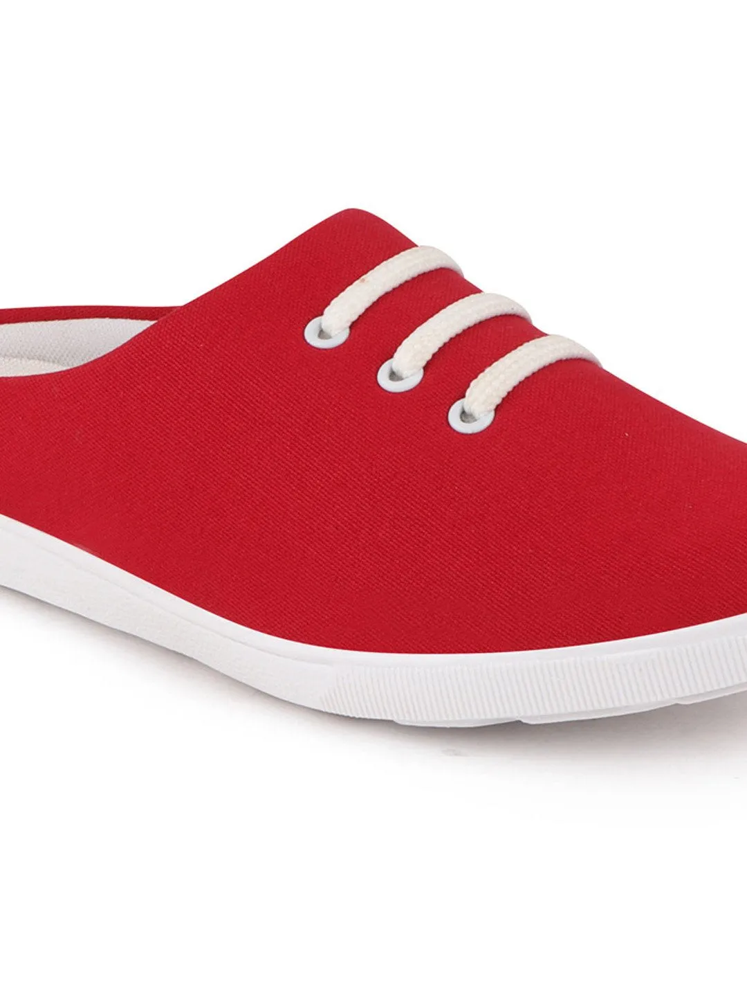 Men Red Casual Canvas Slip-On Shoes