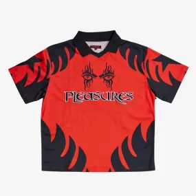 mens pleasures afterlife soccer jersey (red)