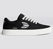 NAIOCA Canvas Black Canvas Off-White Logo Sneaker Men