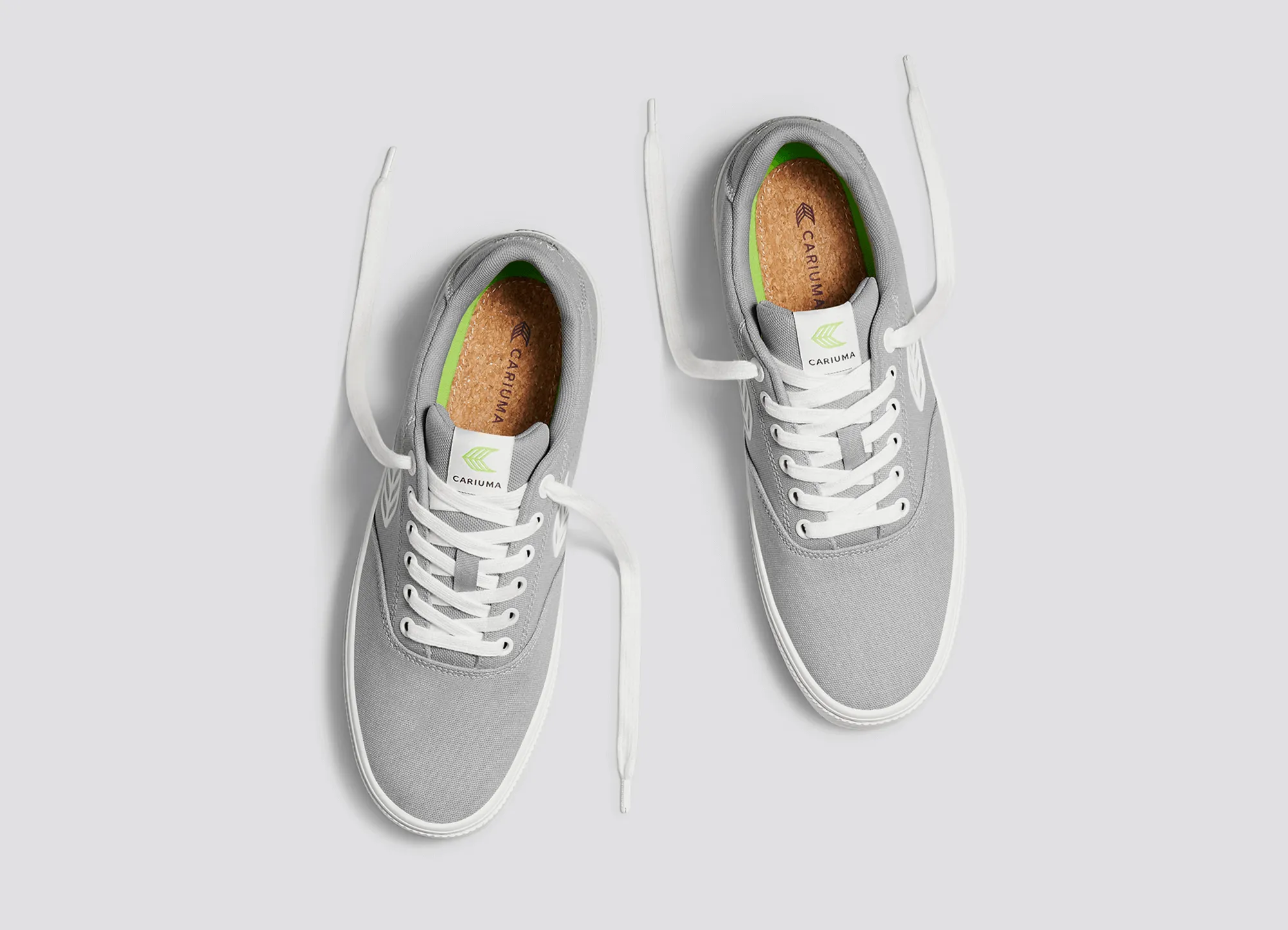 NAIOCA Canvas Light Grey Canvas Off-White Logo Sneaker Women