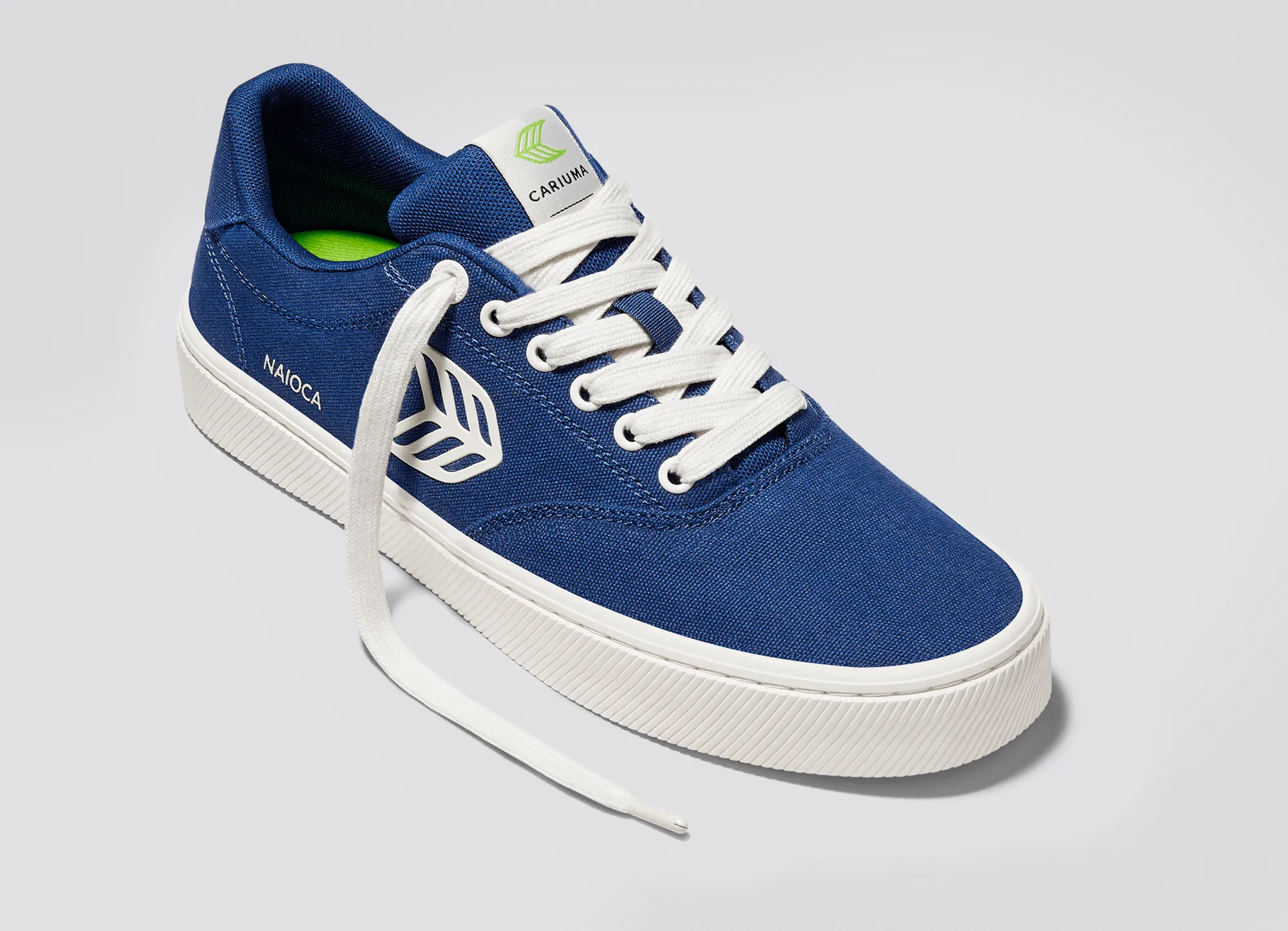 NAIOCA Canvas Mystery Blue Canvas Ivory Logo Sneaker Women