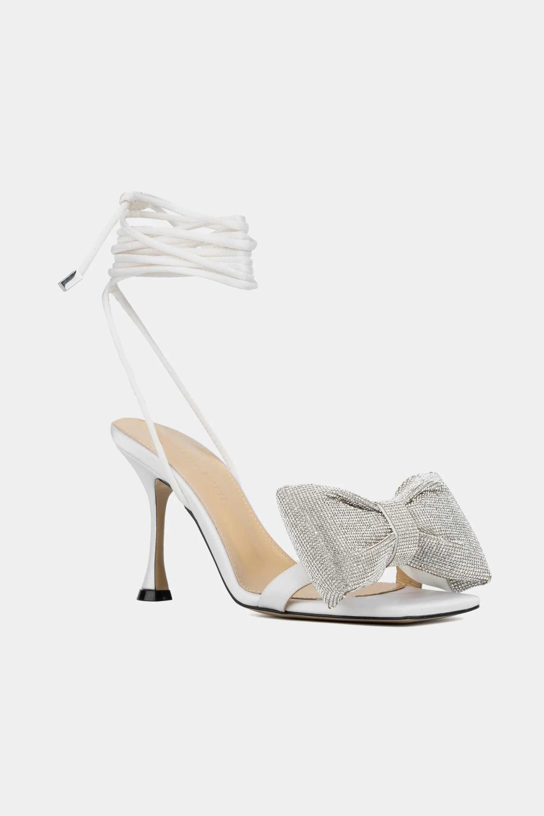 Nicole 95 Puffed Bow Satin Sandal