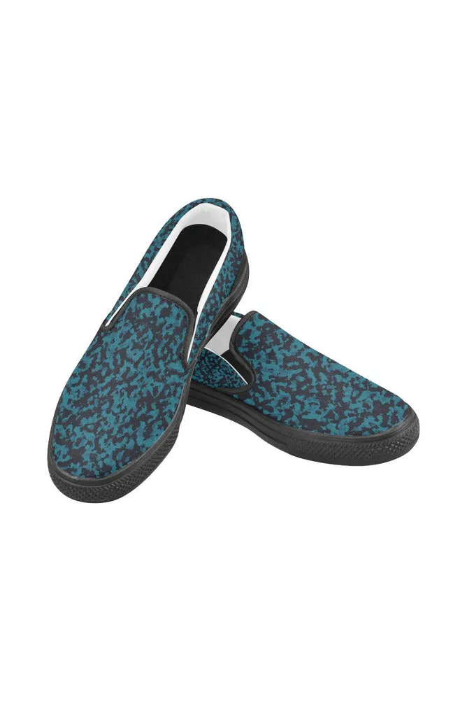 Night Camouflage Men's Slip-on Canvas Shoes