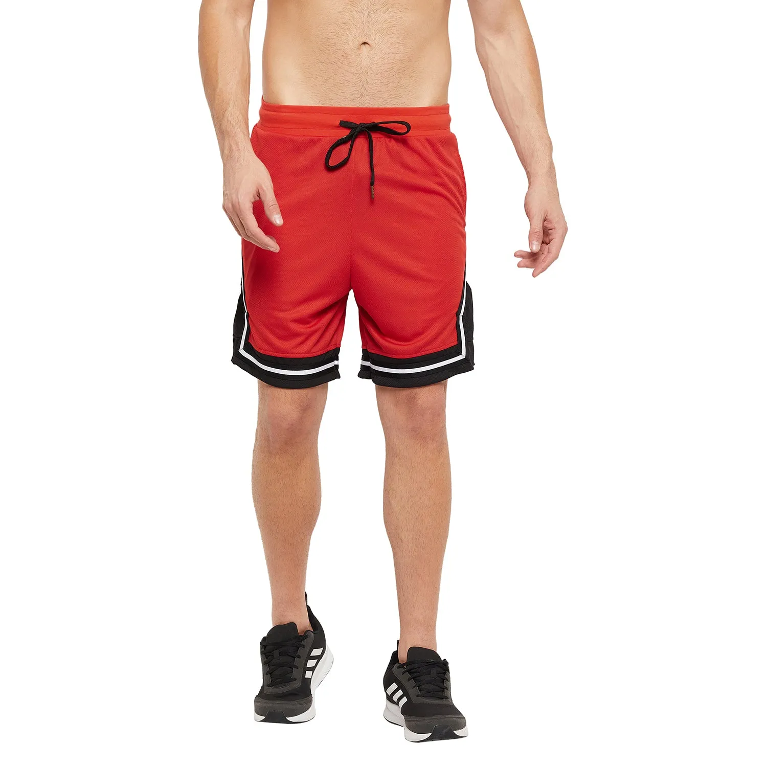 Red Patched Basketball Shorts