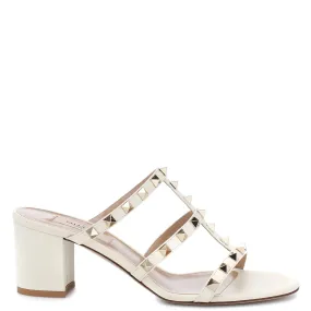 Rockstud Block Mule 60, Ivory