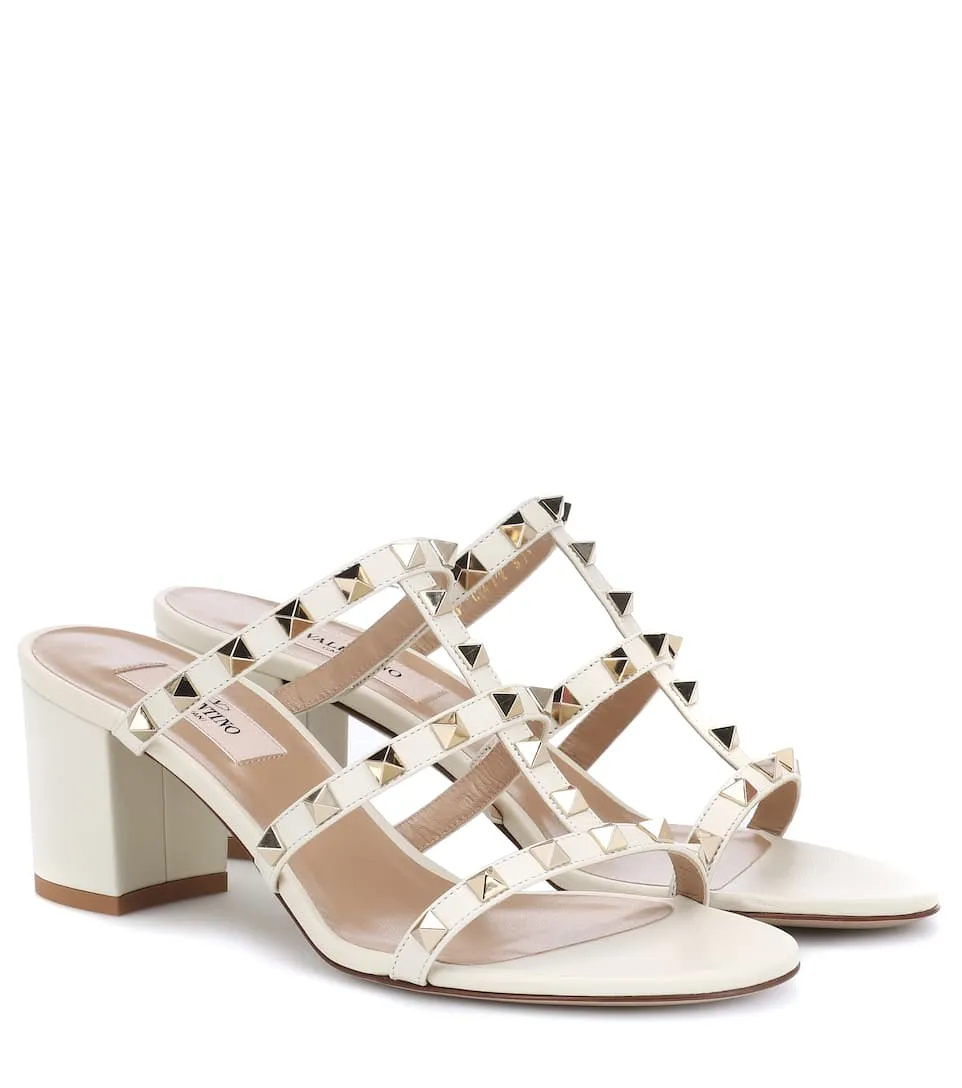 Rockstud Block Mule 60, Ivory