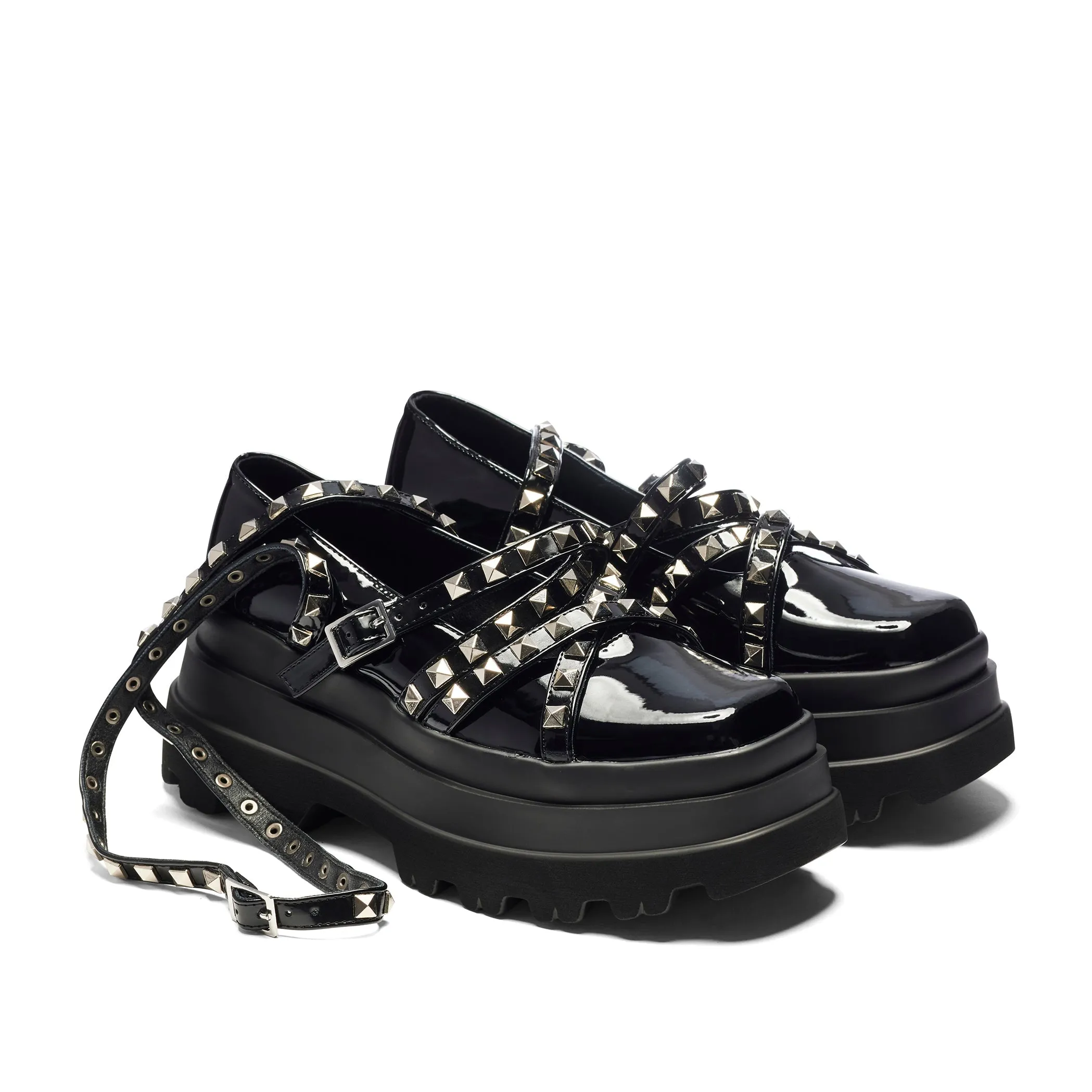 Sima Studded Platform Ballet Shoes