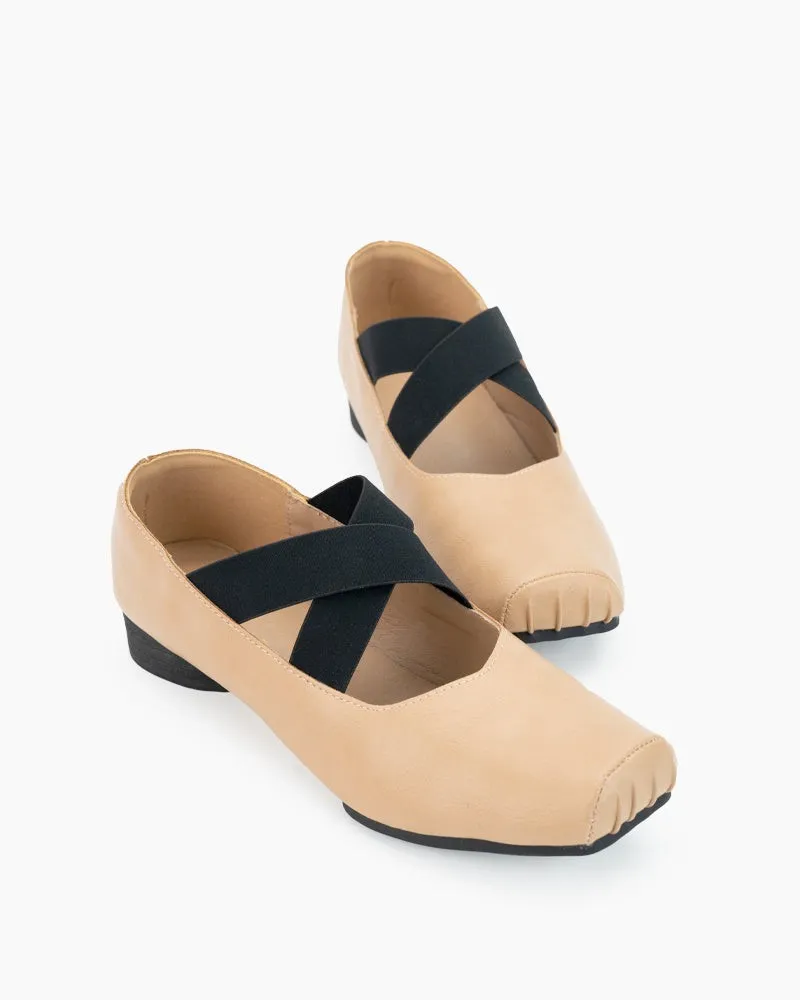 Stretchy Crisscross Strap Comfortable Ballet Flats